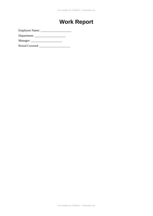 Work Report Template